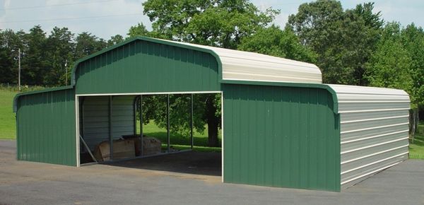 image of green barn