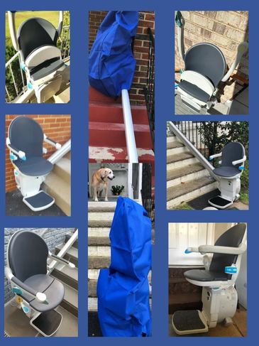 The Handicare 1000 straight outdoor stairlift a premium design for indoor or outdoor.