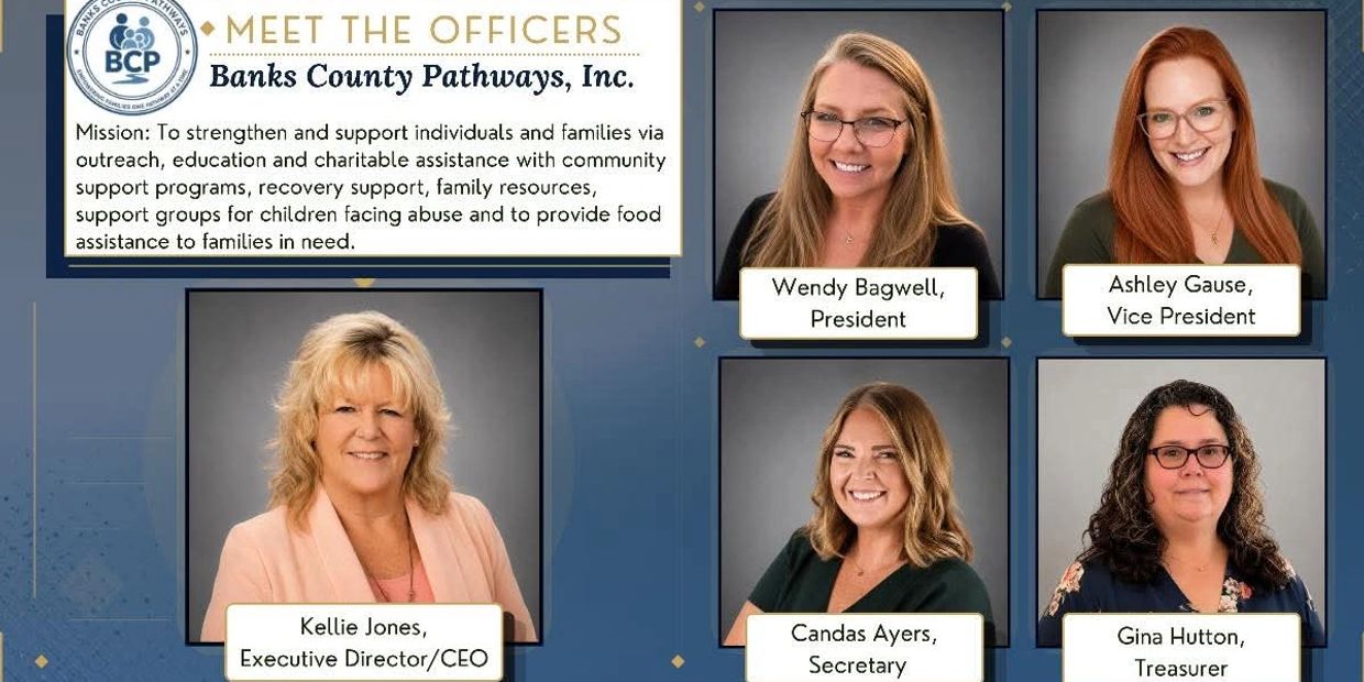 Meet the officers of Banks County Pathways, Inc. with their mission statement.