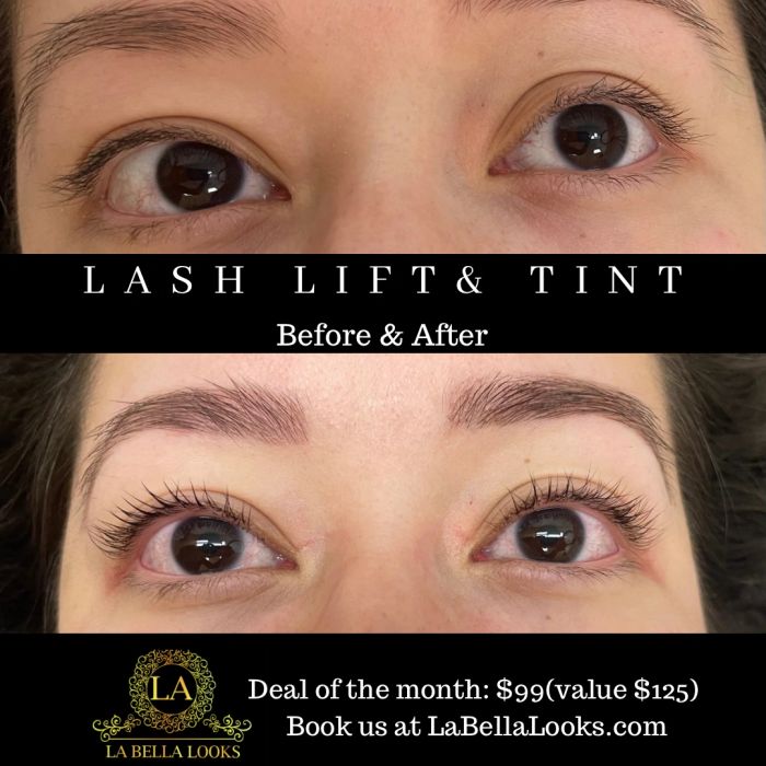 Lash lift & tint · before and after
