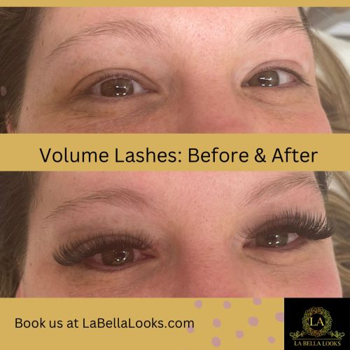 Volume lashes · before and after