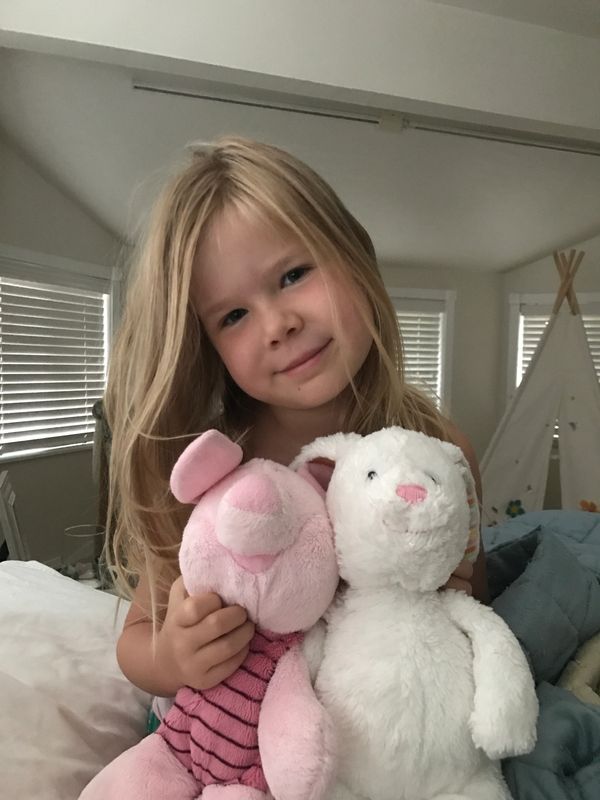 Me 1 month before the 2017 wildfires with the stuffed animals that I brought with me through the jou