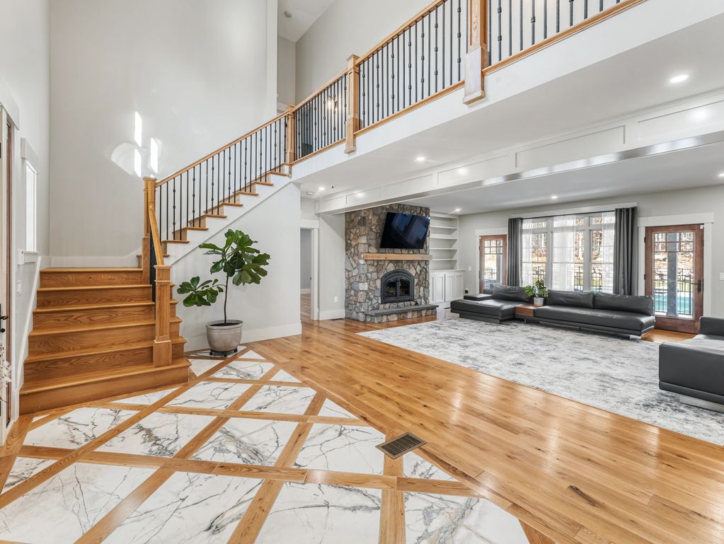 Interior remodeling of house with new flooring.