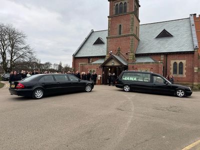 Our funeral vehicles outside Hartlepool crematorium during a traditional funeral service