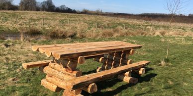 Handmade tables made in our barn using wood from our own  Brown Lane Wood.  Made any size 6ft to 12