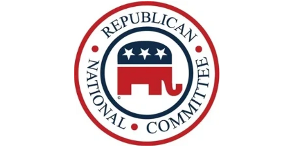 Logo of the Republican National Committee featuring a red elephant with stars.