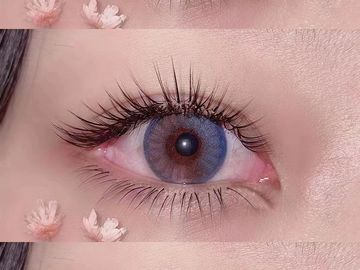 Full set of volume lashes extensions.