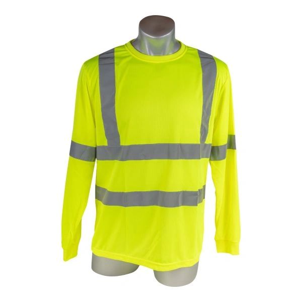 SSL2104FR HiViz Lime Green safety long sleeve shirt