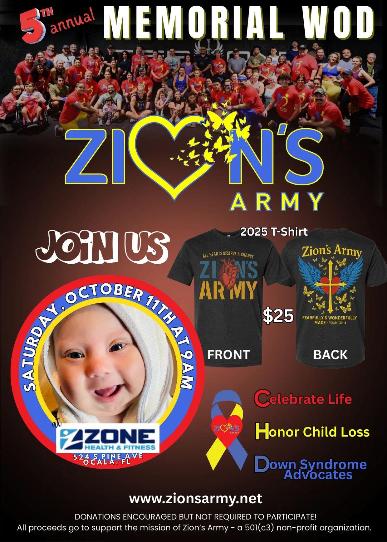 2025 Zion's Army Memorial WOD - Saturday October 11th at 9am located at Zone Health & Fitness