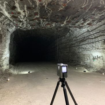 3D laser scan of underground mine to capture existing conditions for relocating new equipment.