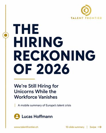 Cover of a report on Europe's 2026 hiring challenges by Talent Frontier.
