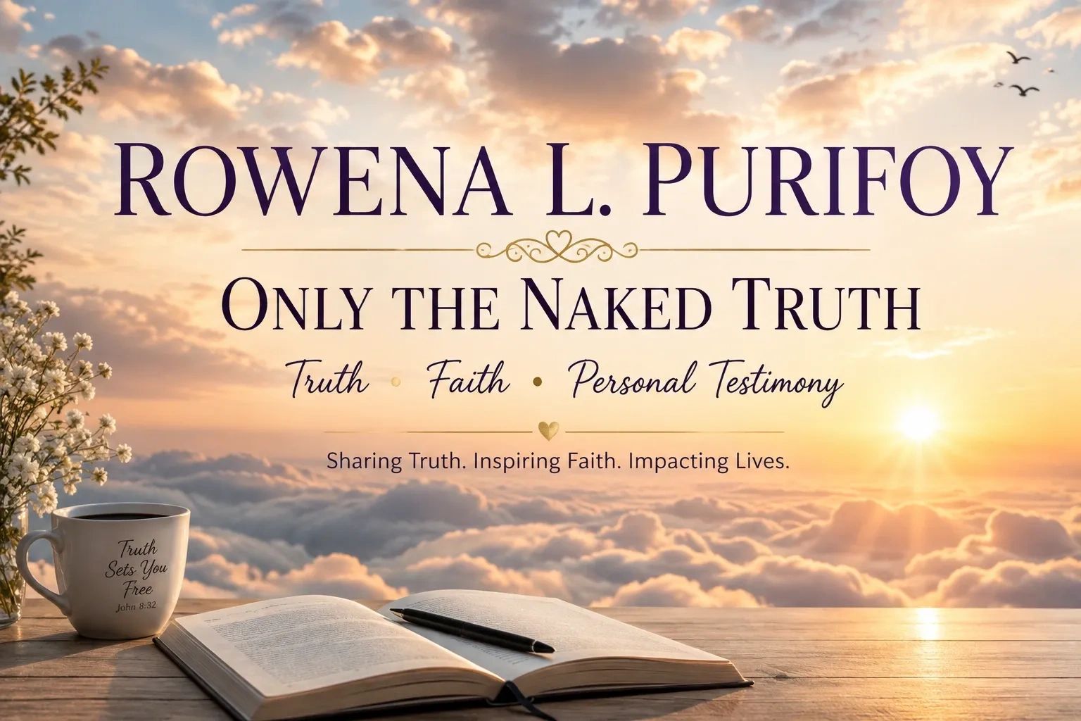 Book cover with sunrise background and inspirational quotes.