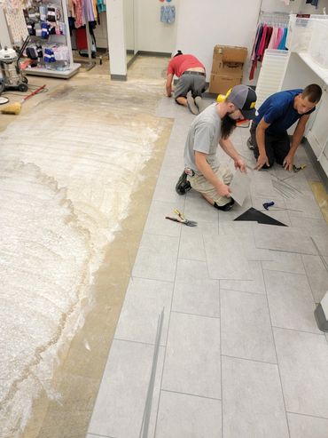 New LVT flooring in the Colonial Mall, Greenville.