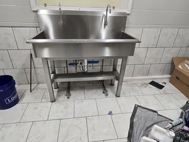 Custom built industrial sink for Flanders Filters.