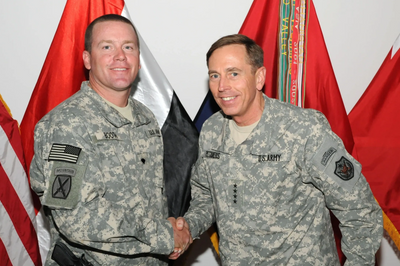 James Booth & General Petraeus shaking hands