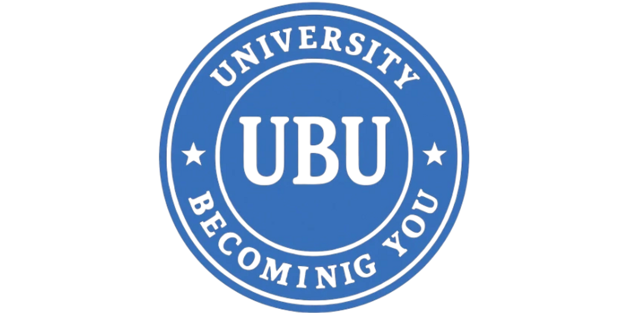 Blue circular stamp with 'UBU' and 'University Becoming You'. Self-Mastered Practitioners