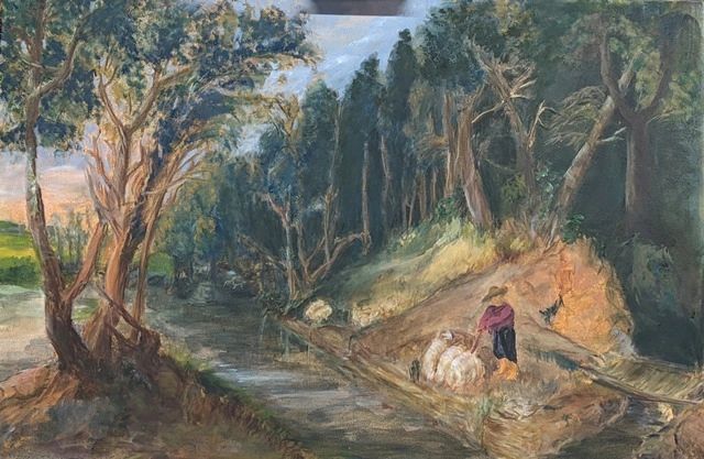 A study of the Peter Paul Rubens Painting
"A Shepherd with his Flock in a Woody Landscape"

Oil On C