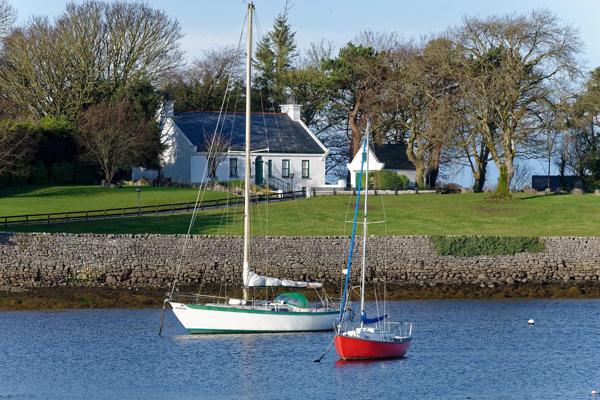 Sailboats in harbor at Kinvarra, IR