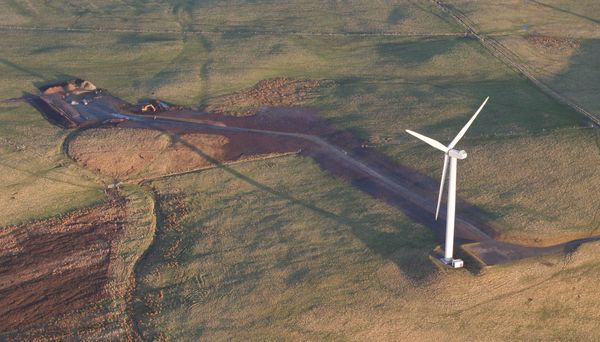 Aerial view of construction commencing on the BHR Enercon E-70, 2009