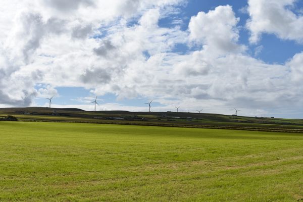 Looking up at Burgar Hill in 2023 from Aikerness Beach