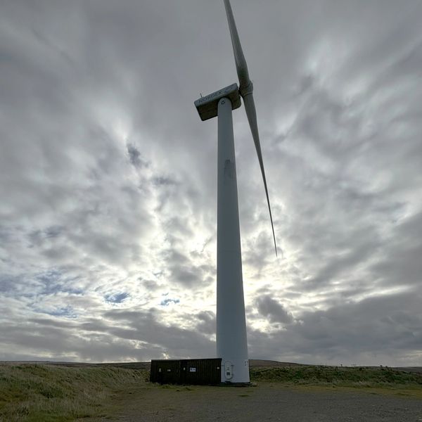 The Sigurd turbine, operated by Thrive.  A Nordex N60 with 1.3MW capacity, 2025