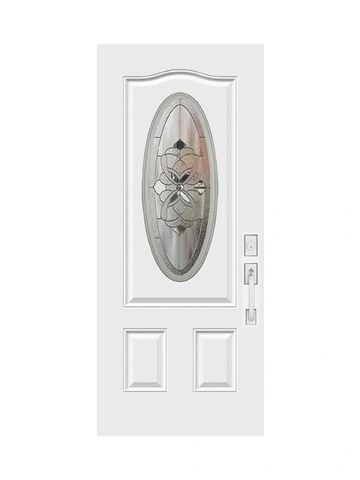 Blossom Oval Steel Front Door in White Color