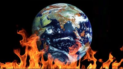 Earth On Fire - GoDaddy image composite