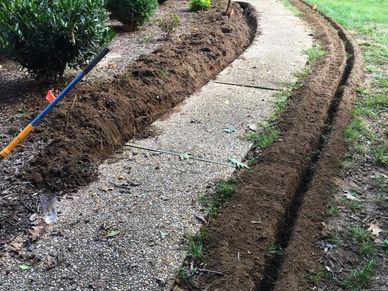 Sprinkler system trenching and installation
