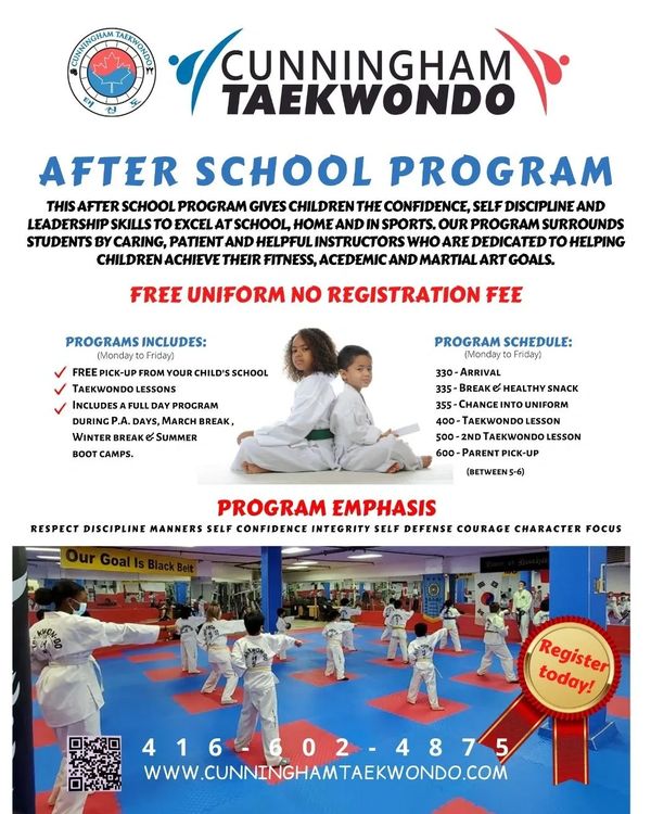 After School Program Pickup with Taekwondo Lessons