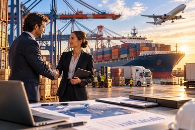 International trade, export and distribution between Europe, Africa and the United States