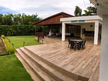 Backyard bar and party room
