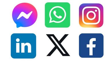A graphic showing the icons of well known social media platforms