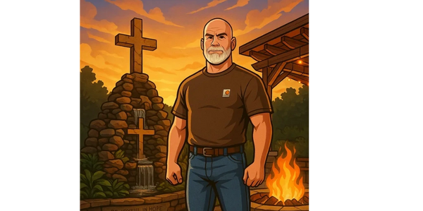 Waterfall, Fire pit, Koi pond