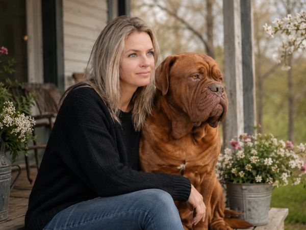 Argyle Bordeaux owner with a Dogue de Bordeaux, illustrating loyalty of the French Mastiff.