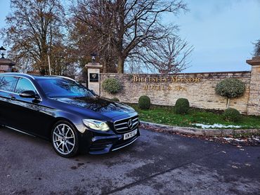 DE Chauffeurs Mercedes Benz E Class at the Billesley Manor Hotel in Stratford Upon Avon
