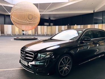 DE Chauffeurs Mercedes Benz E Class at the Virgin Upper Class Lounge at London Heathrow Terminal 3