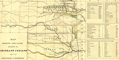 1836 map of Emigrant Indian territory