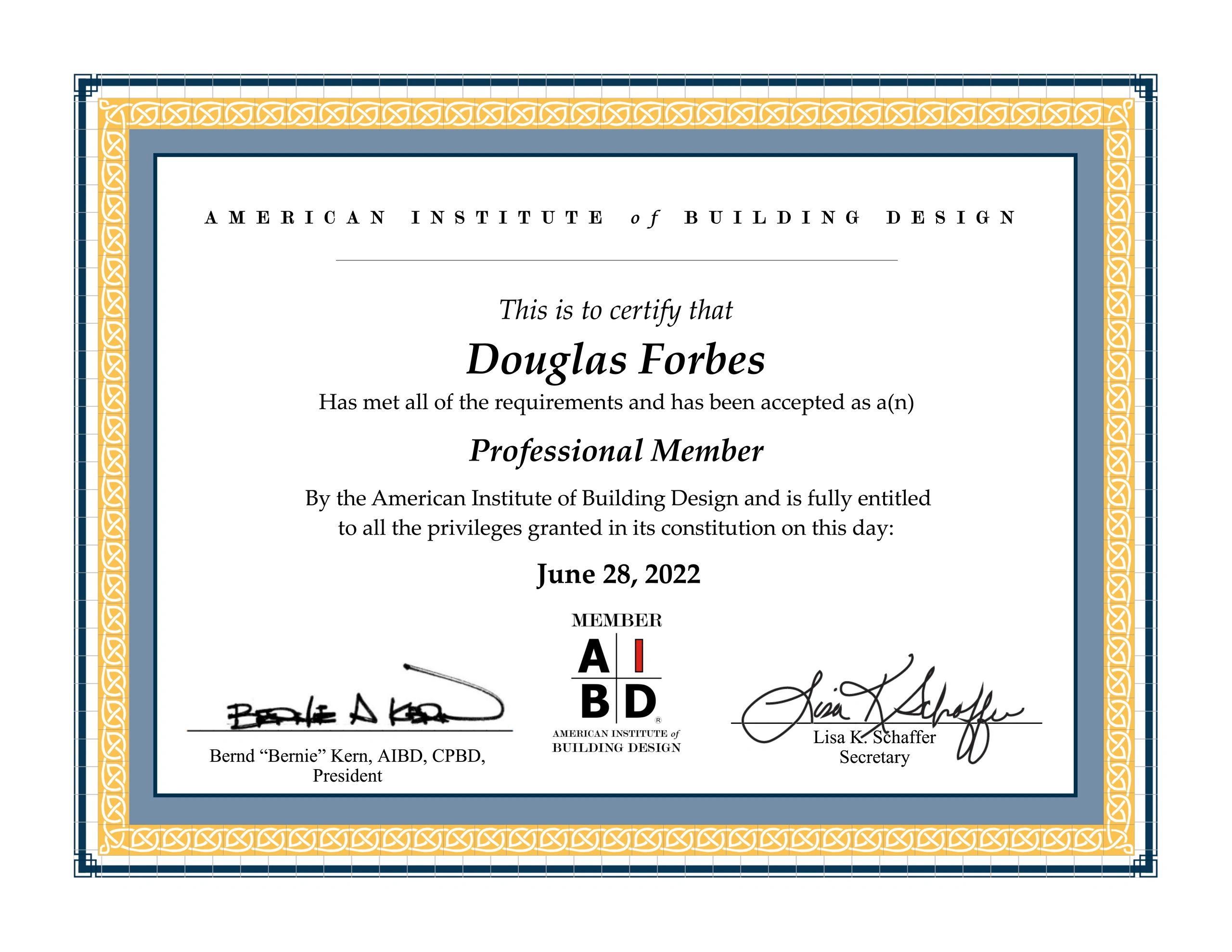 American institute of building design member
