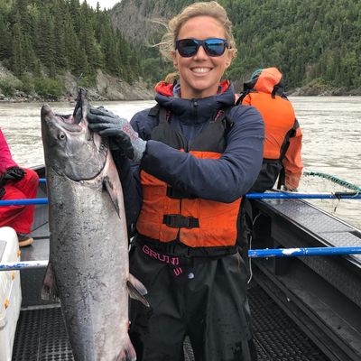 Dip Net Fishing for salmon in the Copper River, Alaska -- catching