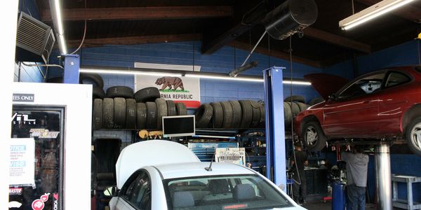 Inside auto repair shop