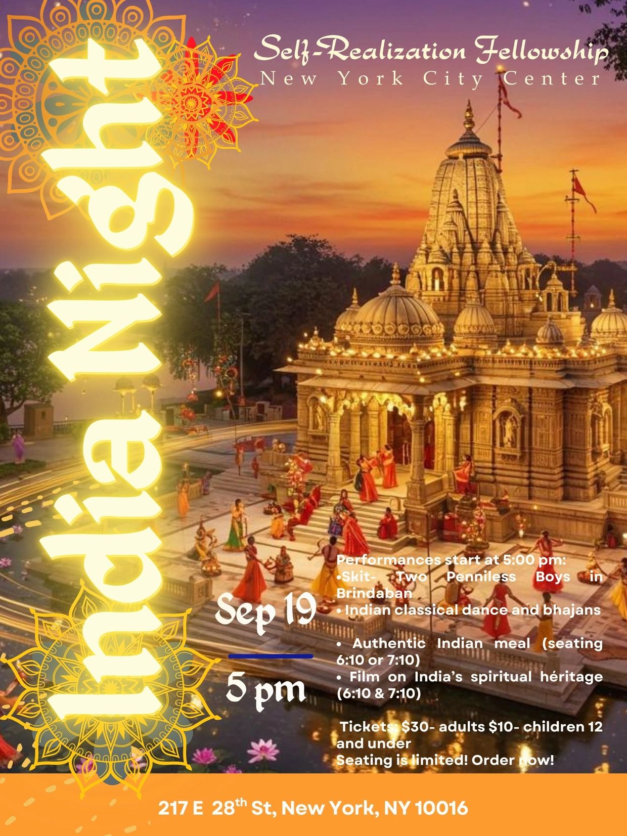 Diwali celebration event in New York City.