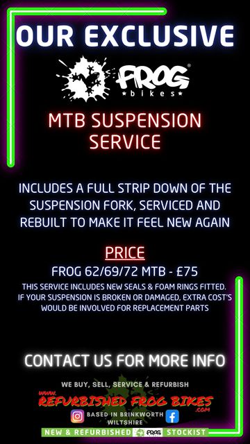 We service Frog Bikes MTB suspension
