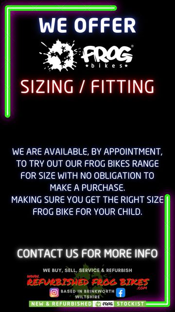 We offer Frog Bike sizing