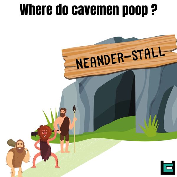 Where do cavemen poop ?
A: Neander-stall