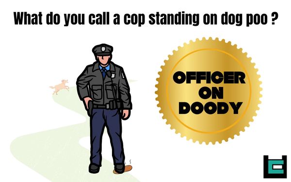 What do you call a cop standing on dog poo?
A: Officer on Doody