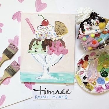 Timree ice cream sundae painting for kids and teens