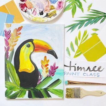 Colourful toucan tropical Timree painting 