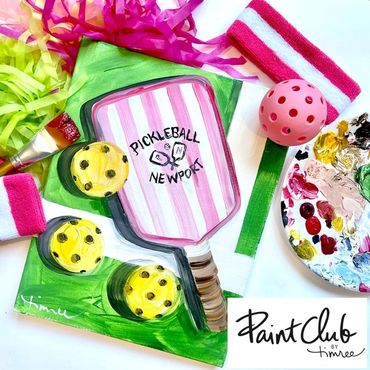 Timree pink pickle ball painting 