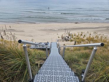 Lake Michigan, beach steps, adjustable steps, dune, sand dune, West Olive