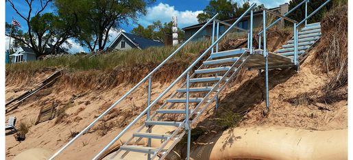 Aluminum beach stairs solution for beach erosion EZ Beach Steps